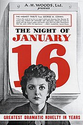 Poster for the play Night of January 16th