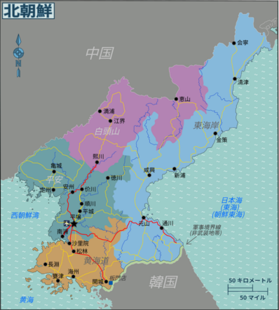 北朝鮮の地図