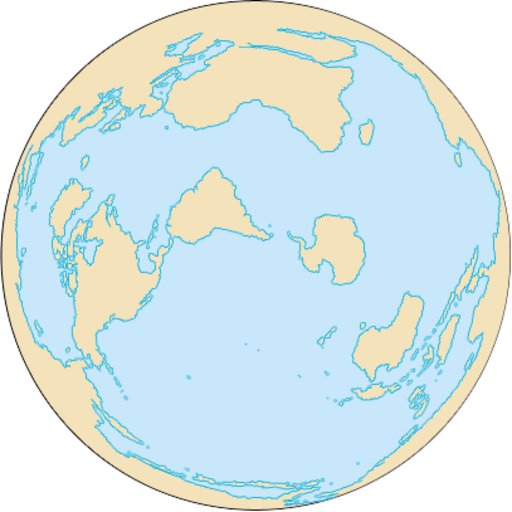 View of a Earth where all five oceans visible