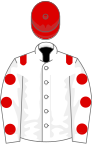 White, red epaulets and spots on sleeves, red cap