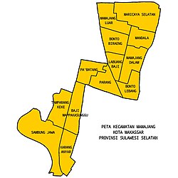 Peta kecamatan Mamajang ring Kota Makassar