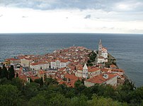 Overview of Piran, Slovenia