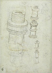 Vuurwapens, inv. 2295v, ca. 1440-1450, pen en sporen van potlood op papier, 28 × 20,7