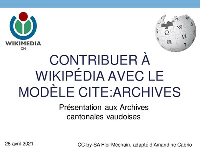 Présentation du Modèle:Cite archive aux archivistes des Archives cantonales vaudoises