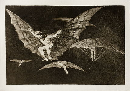 Francisco Goya'nın 1815 ile 1823 yılları arasında, bakır levha üzerine asitle yapılmış kalıplardan oyma baskı yoluyla elde edip hakkâk kalemi ve perdah ile düzelterek çizdiği, 22 adet gravürden oluşan resim serisinin 13 numaralı parçası: Uçma şekli.