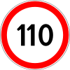 Maximum speed limit (110 km/h)