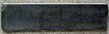 Plaque Robert Baden-Powell Monument London Plaque.jpg