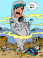 كاريكاتير ضد صدام حسين.