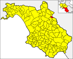 Salvitelle within the Province of Salerno
