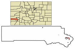 San Miguel County Colorado Incorporated and Unincorporated areas Telluride Highlighted 0876795.svg