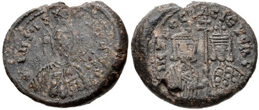 Seal of Peter I of Bulgaria with Irene Lekapene.jpg