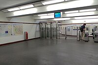 Ticket barriers at the mezzanine