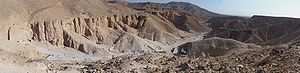 Panorama of the Valley of the Kings. Taken fro...