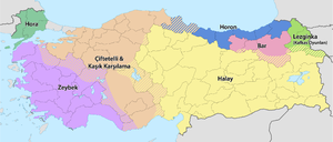 Карта распространенных народных танцев по провинциям Турции.