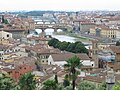 Podurile peste Arno, între care Ponte Vecchio. Vedere din Piazzale Michelangelo