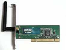 54 Mbit/s WLAN PCI Card (802.11g) WLAN PCI Card cleaned.png