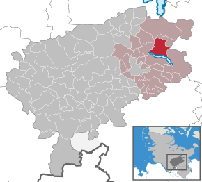 Poziția Wensin pe harta districtului Segeberg