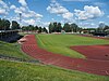 Kaurialan yleisurheilukenttä Hämeenlinnassa, kuvattu heinäkuussa 2023.