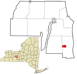 Расположение в округе Йейтс и штате Нью-Йорк.