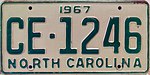 Номерной знак Северной Каролины 1967 года.jpg
