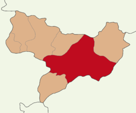 Map showing Amasya District in Amasya Province