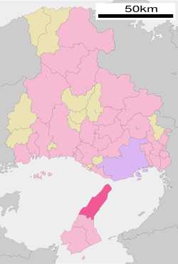 Awajin sijainti Hyōgon prefektuurissa