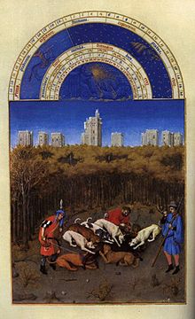 Unmaking the boar, from the Tres Riches Heures Boarhunting2.jpg