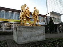 Boulton, Watt and Murdoch, a 1956 statue on Broad Street in Birmingham; the SI unit of power is the watt, most commonly found as the kW, a replacement for the imperial measurement of horsepower Boulton, Watt and Murdoch - geograph.org.uk - 1754695.jpg