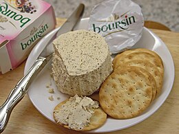 Boursin cheese with English biscuits