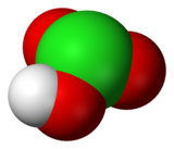 Molecular structure of chloric acid.