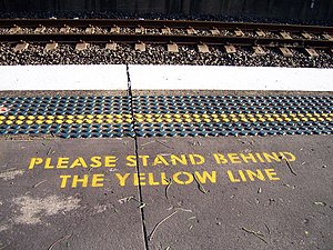 A typical message asking passengers to stand b...