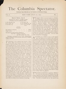 First issue of the Columbia Spectator, published on July 1, 1877 Columbia Daily Spectator 1.pdf