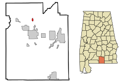 Location of Gantt, Alabama