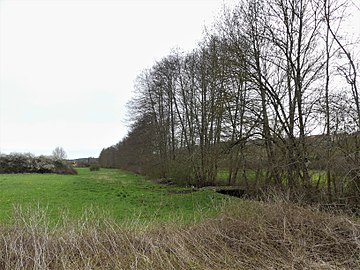 La vallée de la Crempse au nord du lieu-dit la Garnerie.