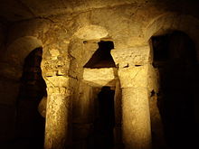 Visigoths remains in the Crypt of San Antolin of the cathedral of Palencia, Spain Cripta Visigoda Palencia.JPG