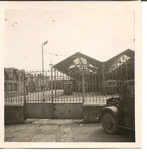 Dépôt du Tramway de Reims en 1940.