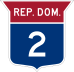 DR-2 (Dominican Republic highway) marker