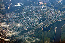 Letecký pohled na Dzeržinsk