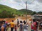 Bairro Dom Helvécio inundado pelo rio Piracicaba após chuvas intensas na região em janeiro de 2020