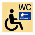 Sign for a toilet accessible via eurokey.