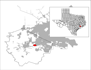 موقعیت گریت وود شوگر لند، تگزاس در نقشه