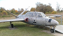 Fouga Magister Saksan Bundeswehrin museossa.