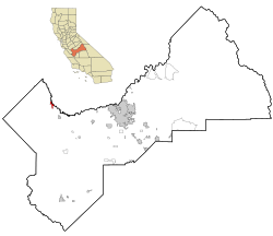 Location in شهرستان فرسنو and the state of کالیفرنیا