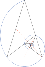 Golden triangle and Fibonacci spiral.svg