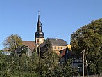 Ortszentrum von Heukewalde mit Kirche