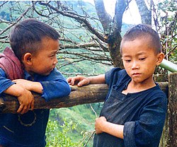 Enfants hmongs à Sa Pa (Viêt-Nam), 1993