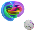 The Hopf fibration is a nontrivial mapping of the 3-sphere to the 2-sphere.