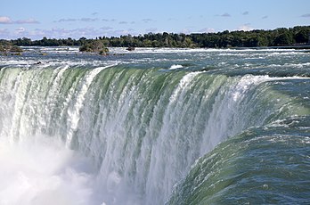 La chute du Fer à Cheval, une des trois chutes du Niagara, entre le lac Érié et le lac Ontario. (définition réelle 4 928 × 3 264)