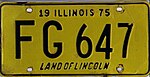 Номерной знак Иллинойса 1975 года - Номер FG 647.jpg
