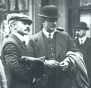 Lightoller, right, with third officer Herbert ...